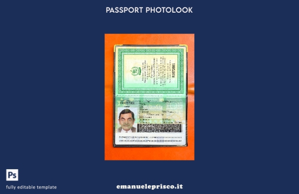 modello photolook versione presente passaporto pakistano stile verificato